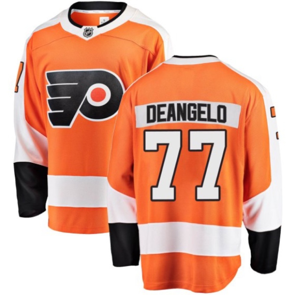 PHILADELPHIA FLYERS HOME JERSEY - ORANGE- FANATICS BRANDED MEN'S TONY DEANGELO.
